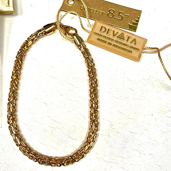 DEVATA 18K Vermeil Gold Over Sterling Silver 5-6 mm Bali Byzantine Bracelet 8.5” - Picture 2 of 10